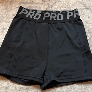 SHEIN Black Athletic Shorts with Gray Waistband